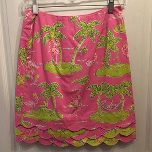 Lilly Pulitzer Palm Tree Scalloped Skirt